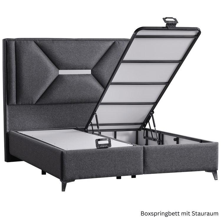 Moln Exlusive Boxspringbett inkl. Matratze mit Topper Stauraumbett 160x200 cm - Ezmann.de