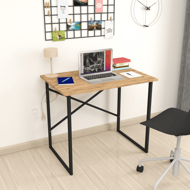 Gowoll Schreibtisch Kleiner Tisch Computertisch 90x60x75 cm Tischplatte Holz Laptoptisch - Ezmann.de