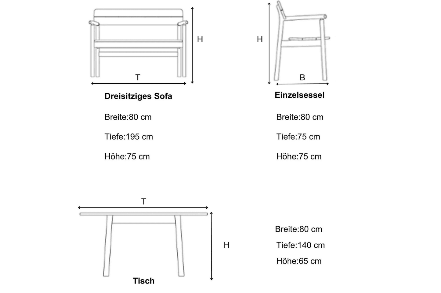 Gowoll Efes Gartenlounge-Set Gartengarnitur Gartenmöbel Set 5 Personen Gartentisch für Outdoor - Ezmann.de