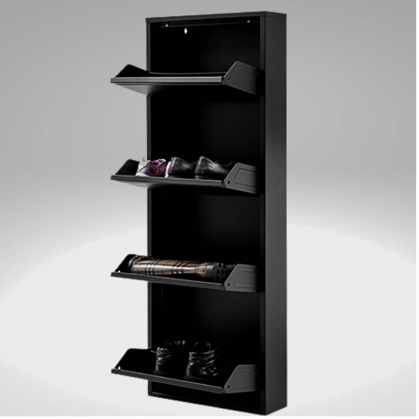 Alveon Schuhschrank (3+1 Klappen Anthrazit ) - Ezmann.de