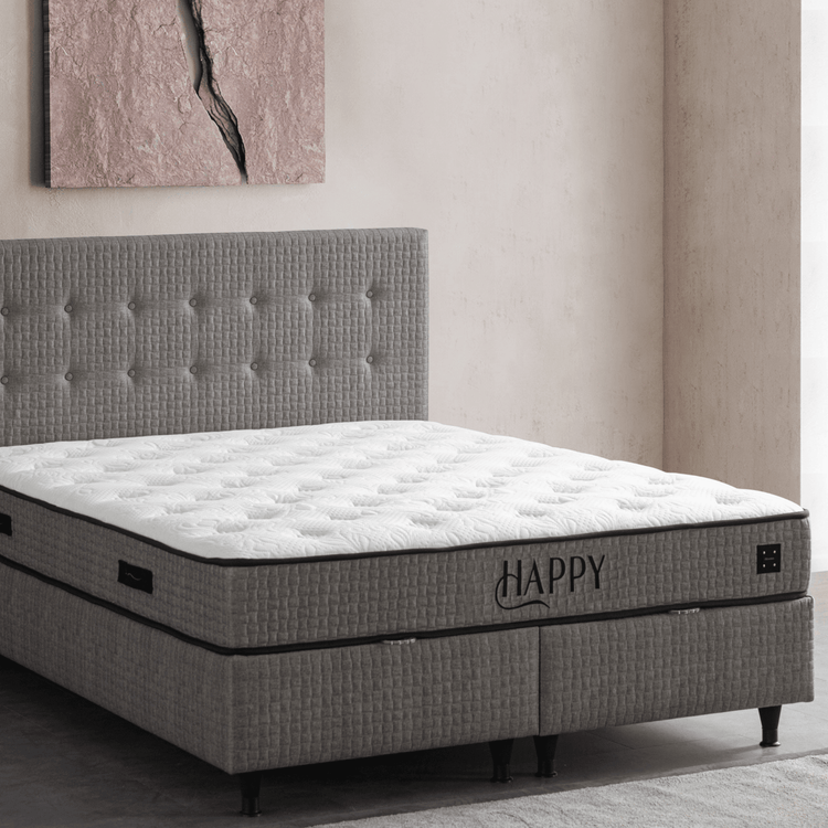 Moln Happy Boxspringbett Set mit Matratze und Bettkästen, Schlafzimmer Set - Ezmann.de