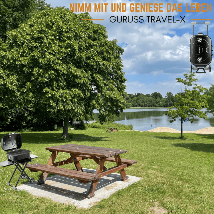 Guruss Travel-X Holzgrill Mobilgrill mit Grillrost - Ezmann.de