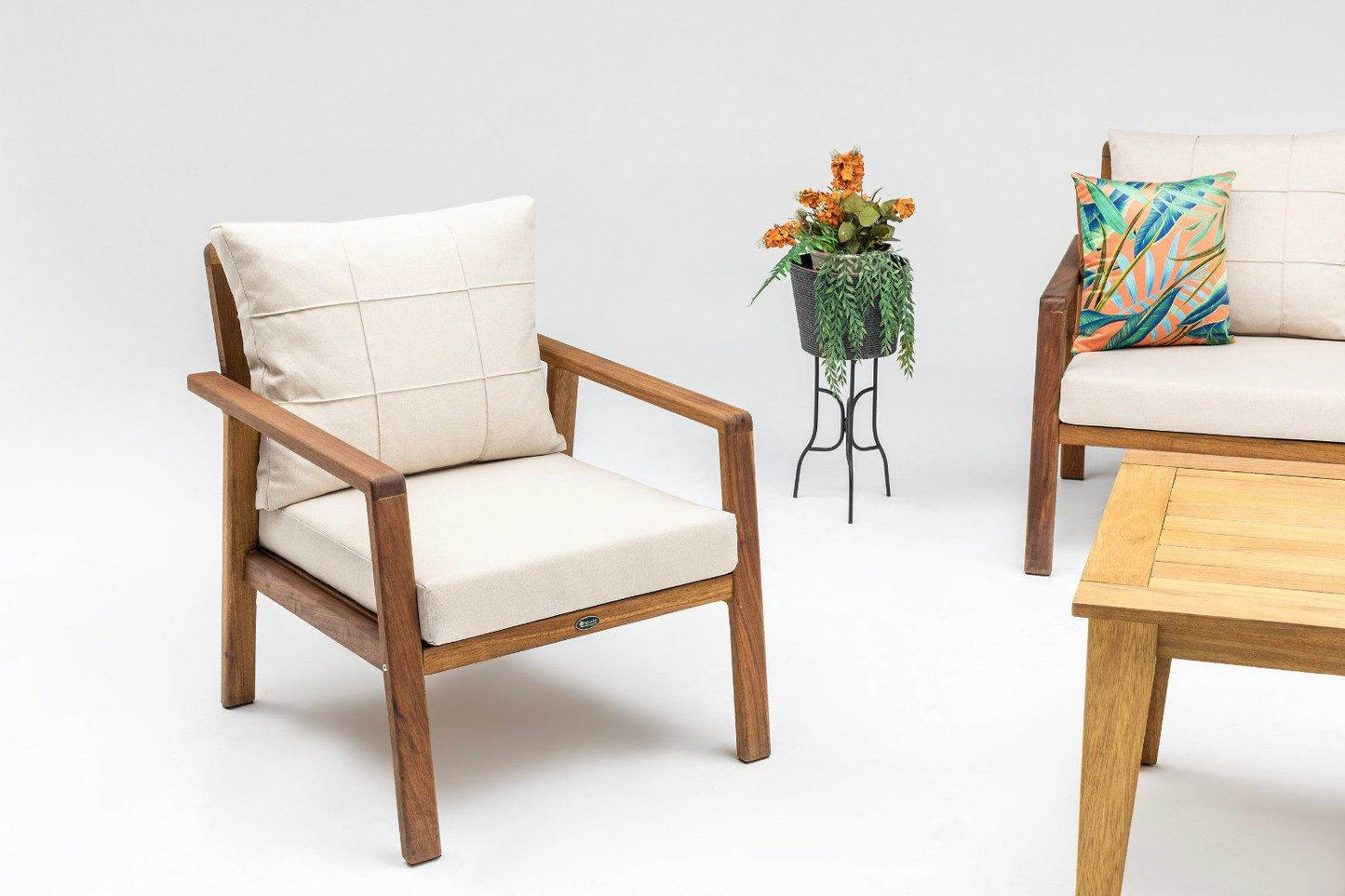Gowoll Artemis Holz Gartenlounge-Set Gartengarnitur Gartenmöbel Set 5 Personen Gartentisch für Outdoor - Ezmann.de