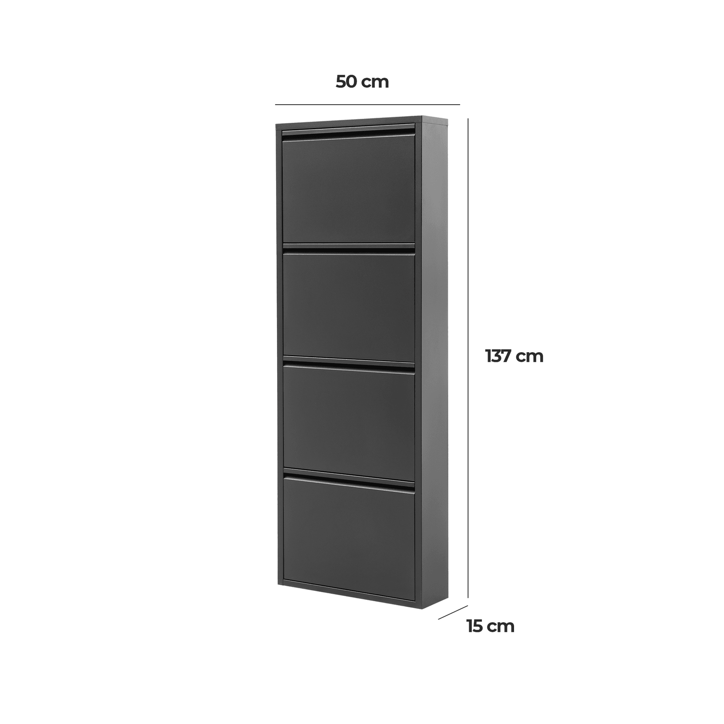 Alveon Schuhschrank (4 Klappen Schwarz) - Ezmann.de