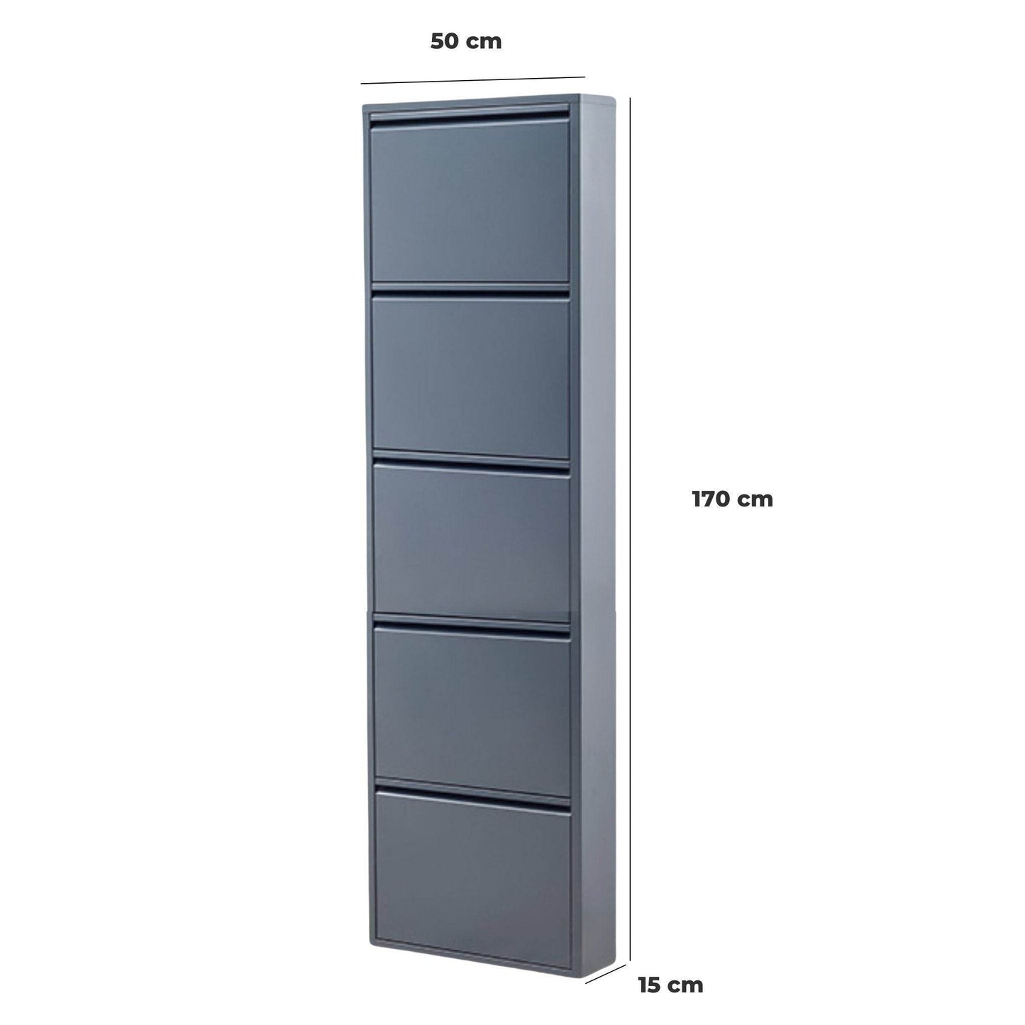 Gowoll Schuhschrank (5 Klappen Anthrazit) - Ezmann.de