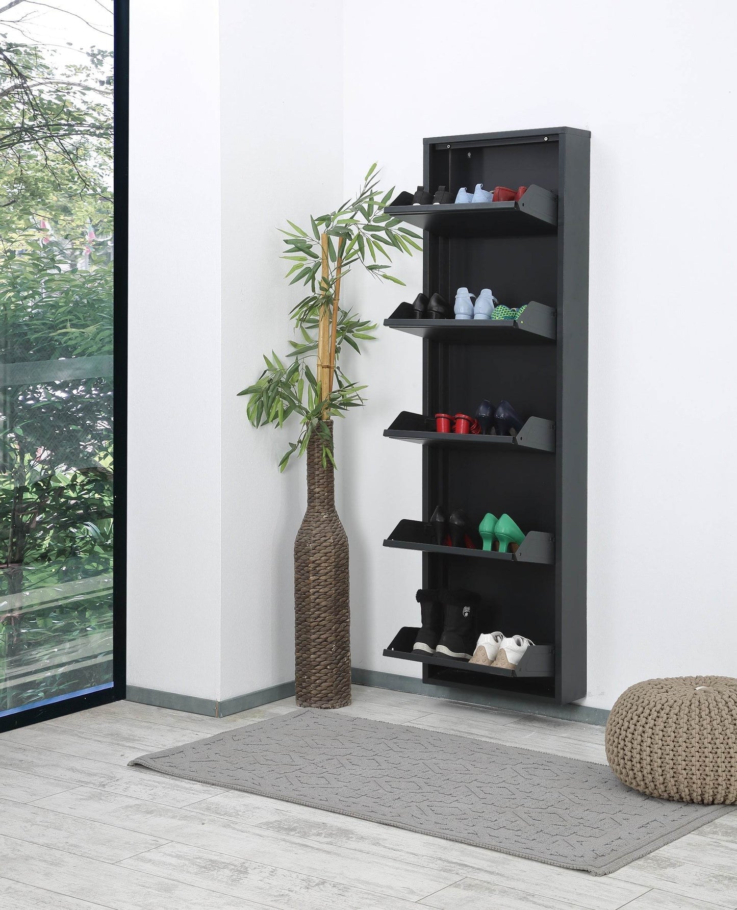 Alveon Schuhschrank (5 Klappen Schwarz ) - Ezmann.de