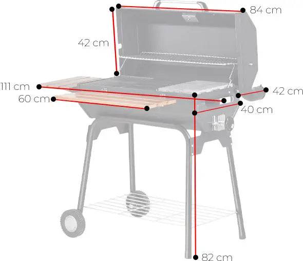 Guruss CG-075 Holzkohlegrill | 75×40 cm Grillfläche | Outdoor BBQ mit Ofenfunktion - Ezmann.de
