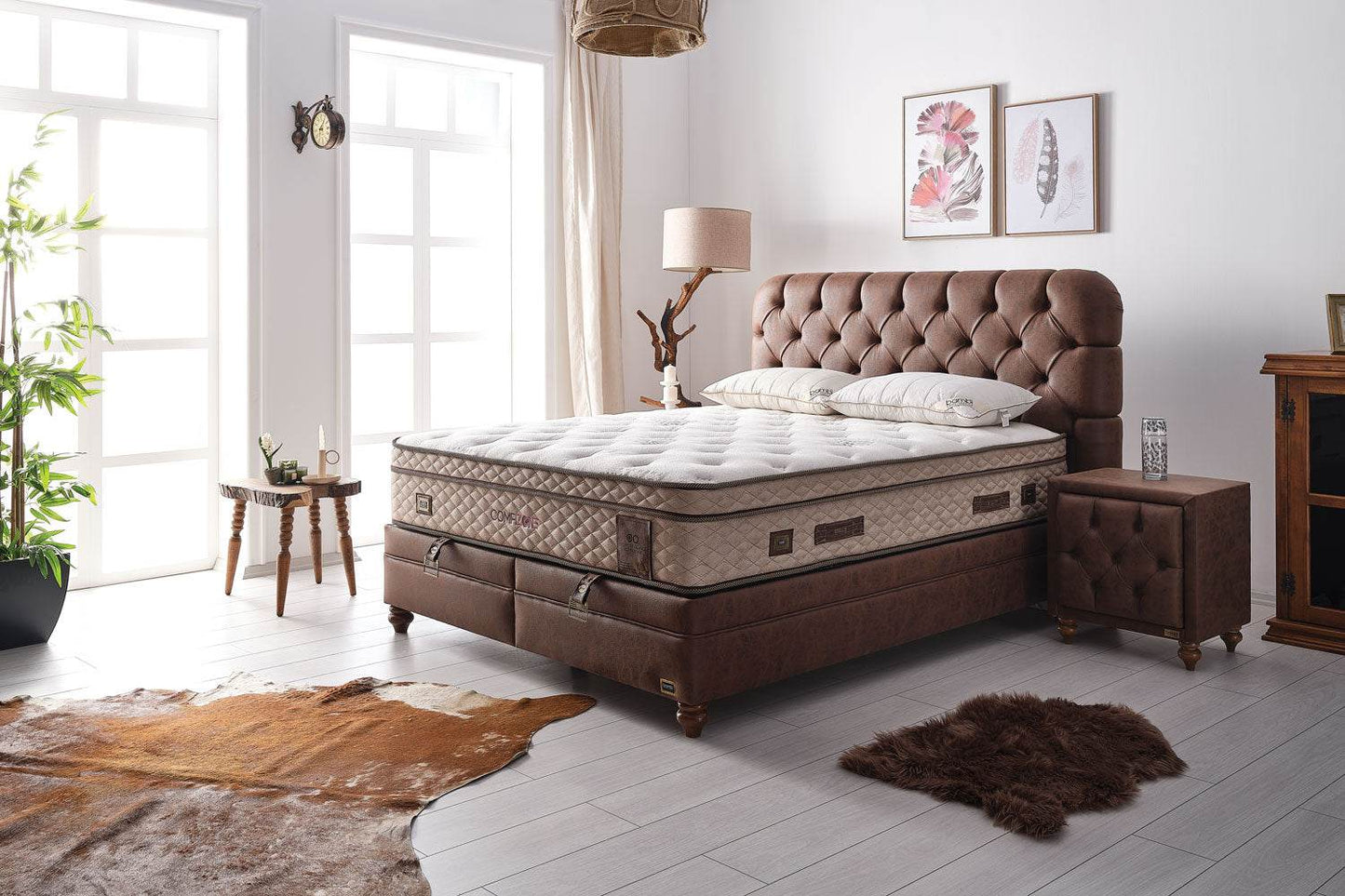 Bambi Bett Comfizone Boxspringbett mit Nachtisch Kommode Komidin - Ezmann.de