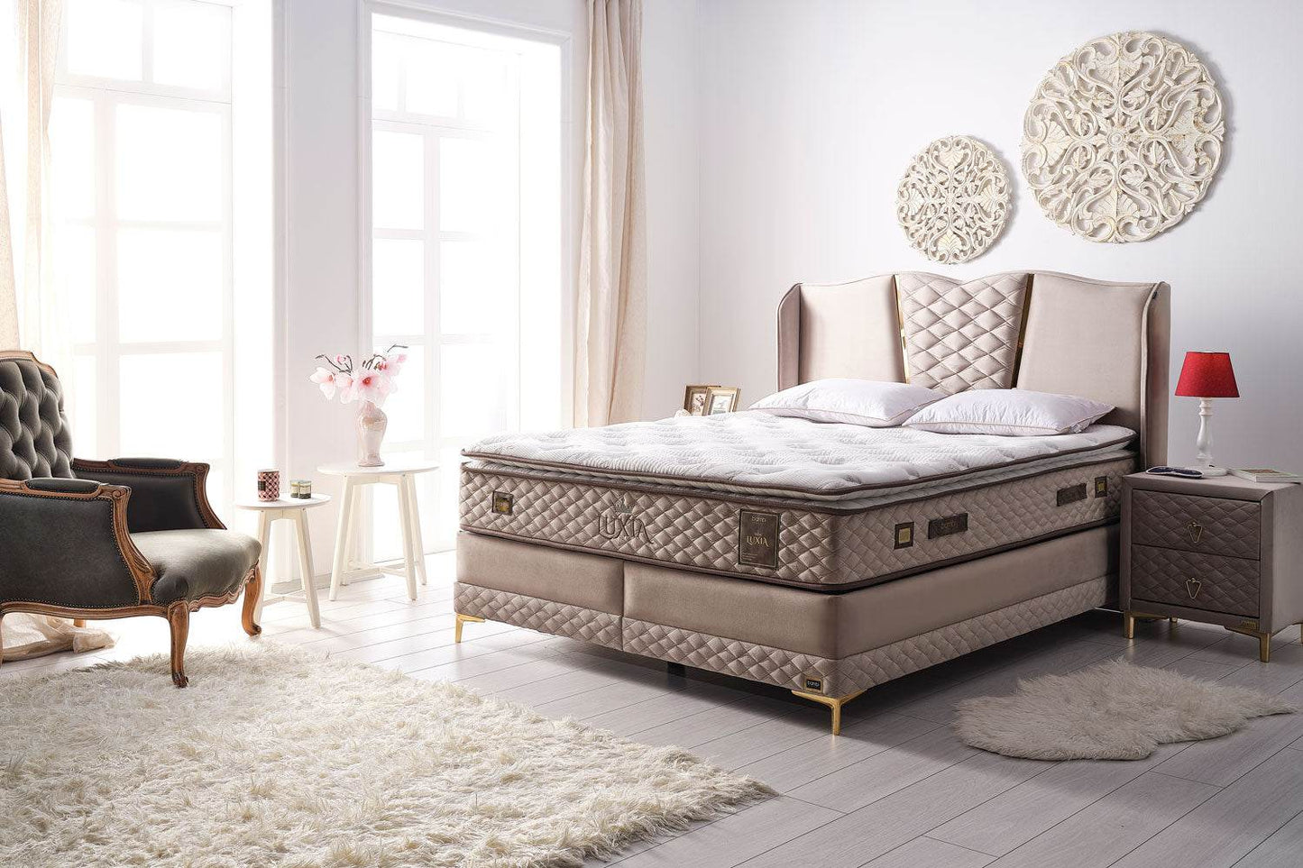Bambi Bett Set Lüxia Boxspringbett Nachttisch Kommode Komidin - Ezmann.de
