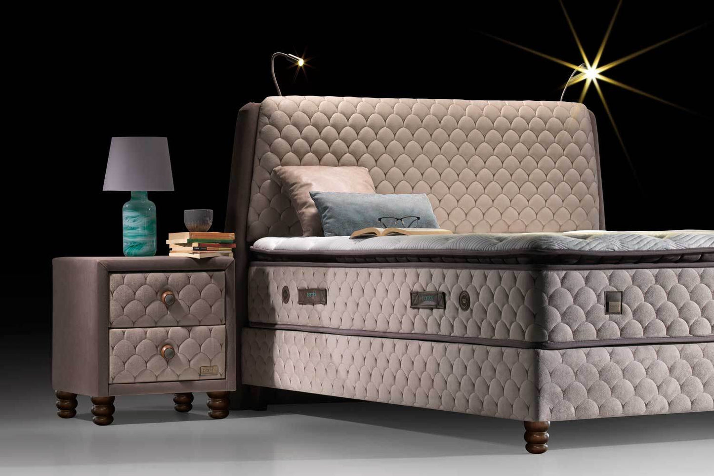Bambi Bett Set Borjen Boxspringbett Nachtisch Kommode Komidin - Ezmann.de