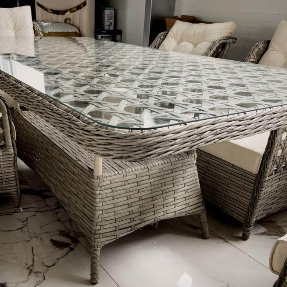 Paffia Gartenmöbel Rattan Balkonmöbel Gartentisch ALUMINIUM - Ezmann.de