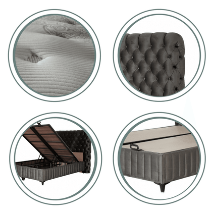 Fluffy Bett Set Boxspringbett mit Matratze mit Topper - Ezmann.de