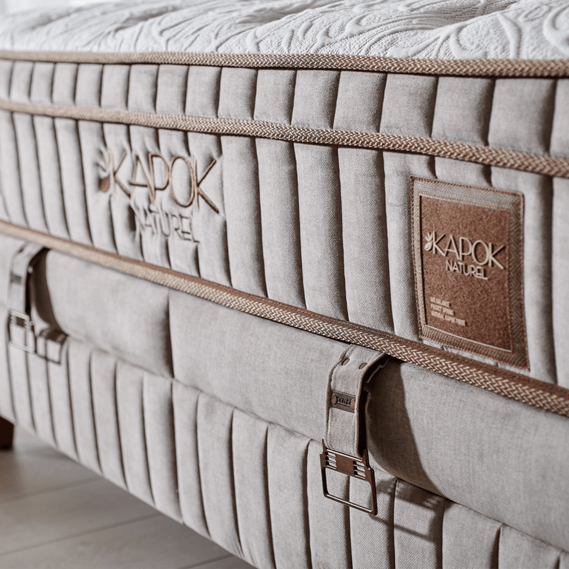 Bambi Kapok Naturel Boxspringbett Funktionsbett mit Bettkasten Boxspringbett 180x200 - 90x200 - Ezmann.de