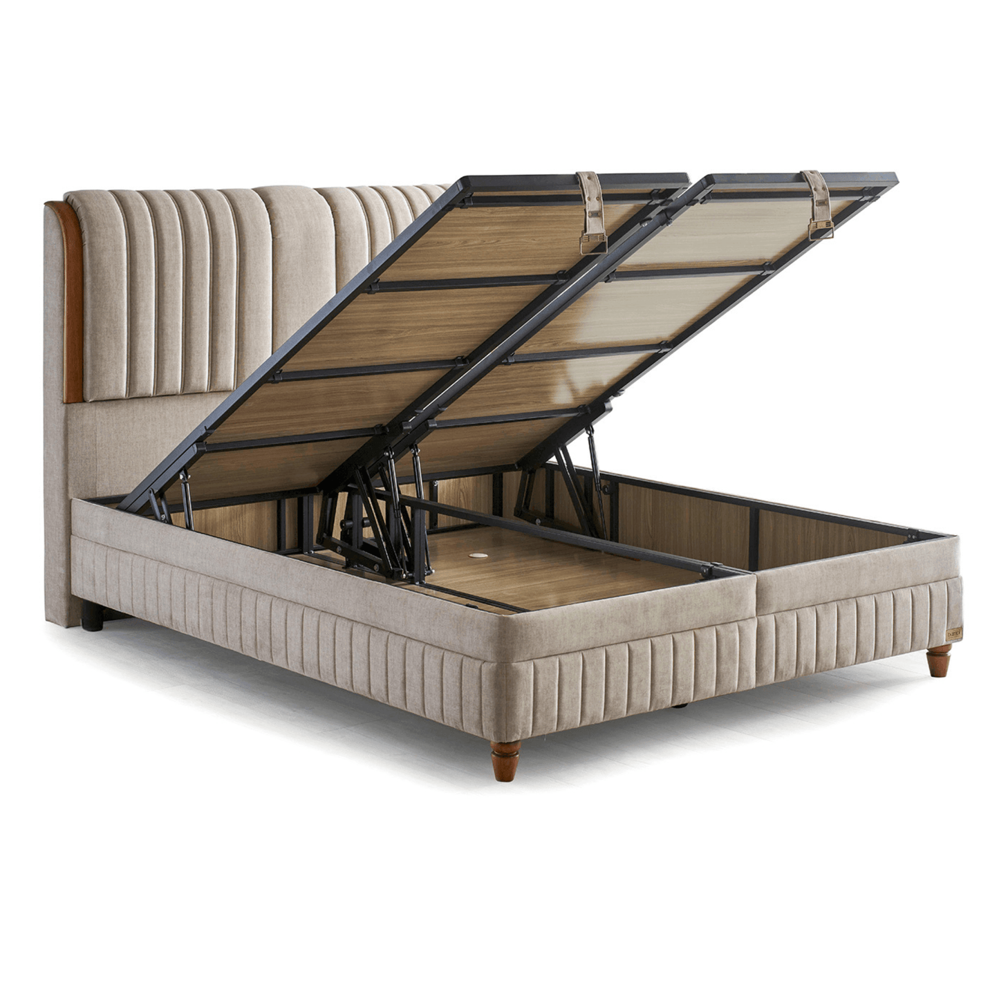 Bambi Kapok Naturel Boxspringbett Funktionsbett mit Bettkasten Boxspringbett 180x200 - 90x200 - Ezmann.de