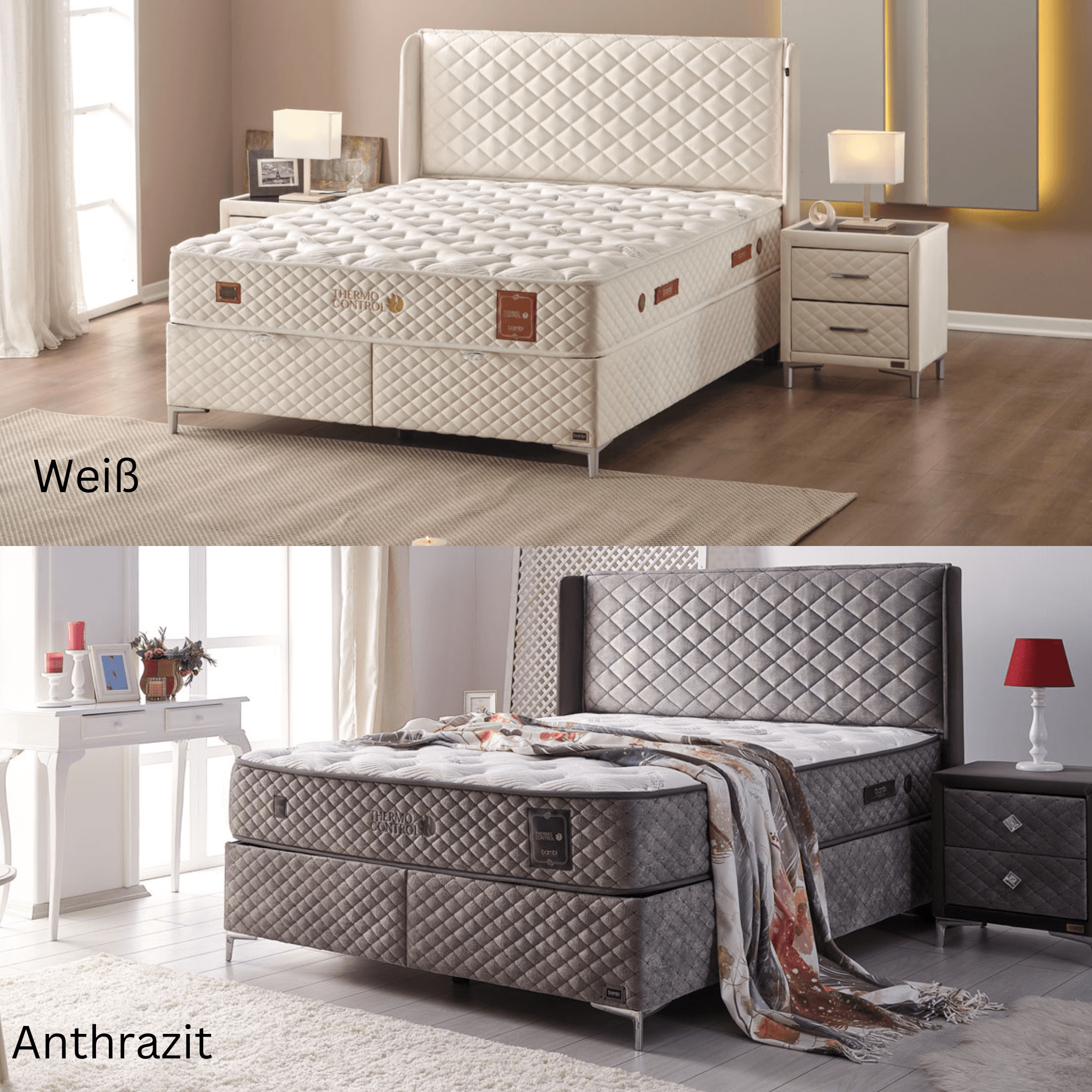 Bambi Thermo Control Boxspringbett mit Matratze & Bettkästen - Ezmann.de