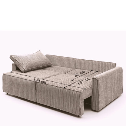 Benissa Schlafsofa 3 Sitzer mit Stauraum & Schlaffunktion | Ecksofa & Heimkino-Sofa, verstellbare Rückenlehne