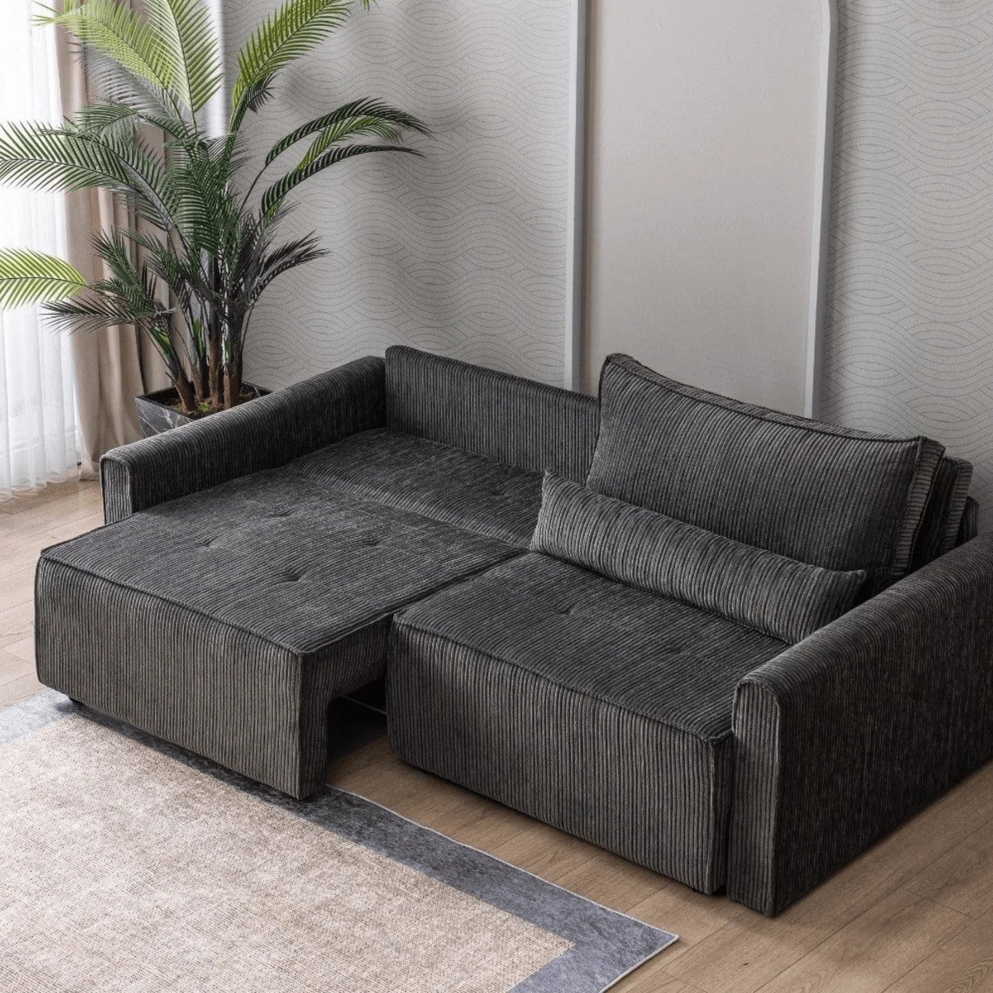 Benissa Schlafsofa 3 Sitzer mit Stauraum & Schlaffunktion | Ecksofa & Heimkino-Sofa, verstellbare Rückenlehne