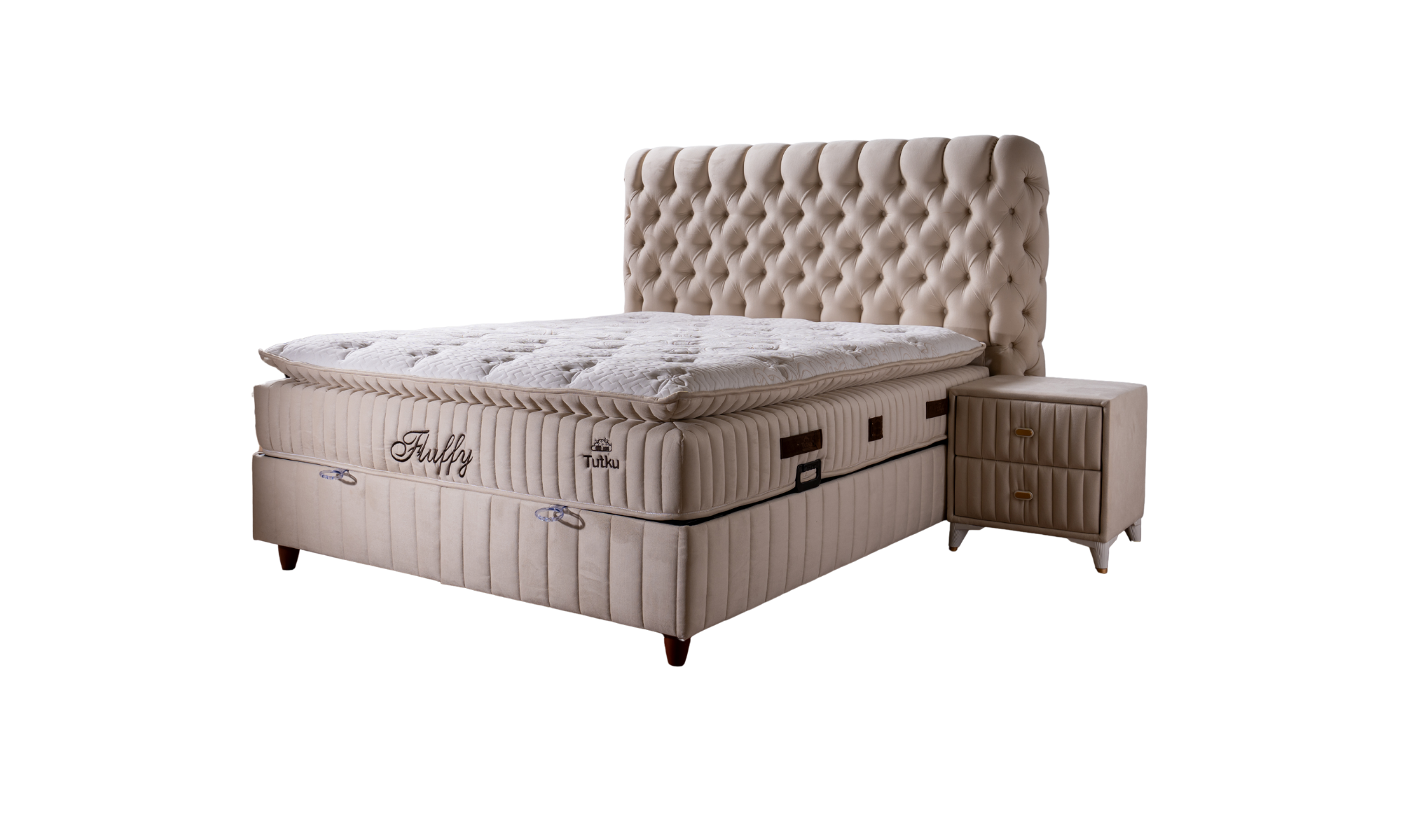 BSS FLUFFY Boxspringbett Set | Matratze H3 | Box und Kopfteil Gowoll.de