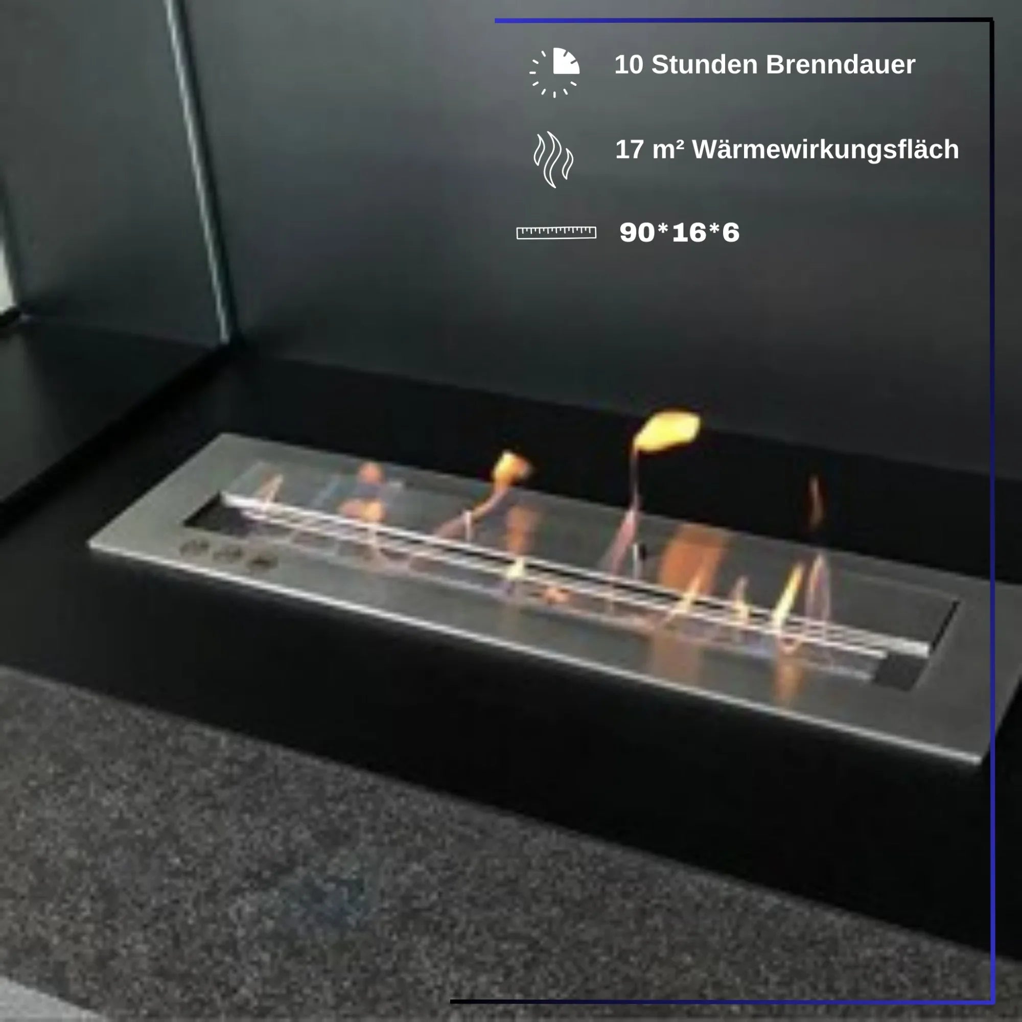 Korflame 90 cm Brennerloser Kamin - Ezmann.de