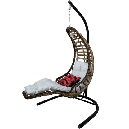 Capri Swing Gartenschaukel Rattan Hängesessel mit Gestell Hängeschaukel Bodrum - Ezmann.de