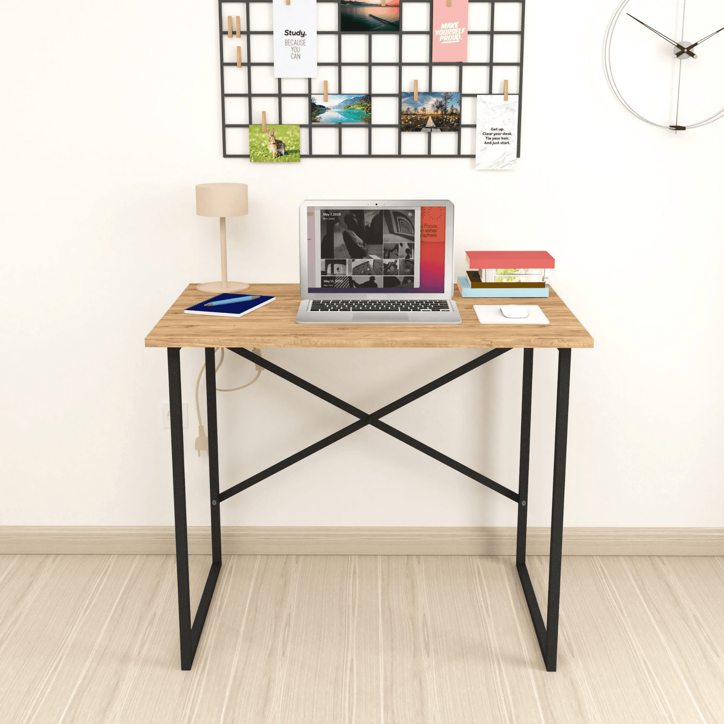 Gowoll Schreibtisch Kleiner Tisch Computertisch 90x60x75 cm Tischplatte Holz Laptoptisch - Ezmann.de