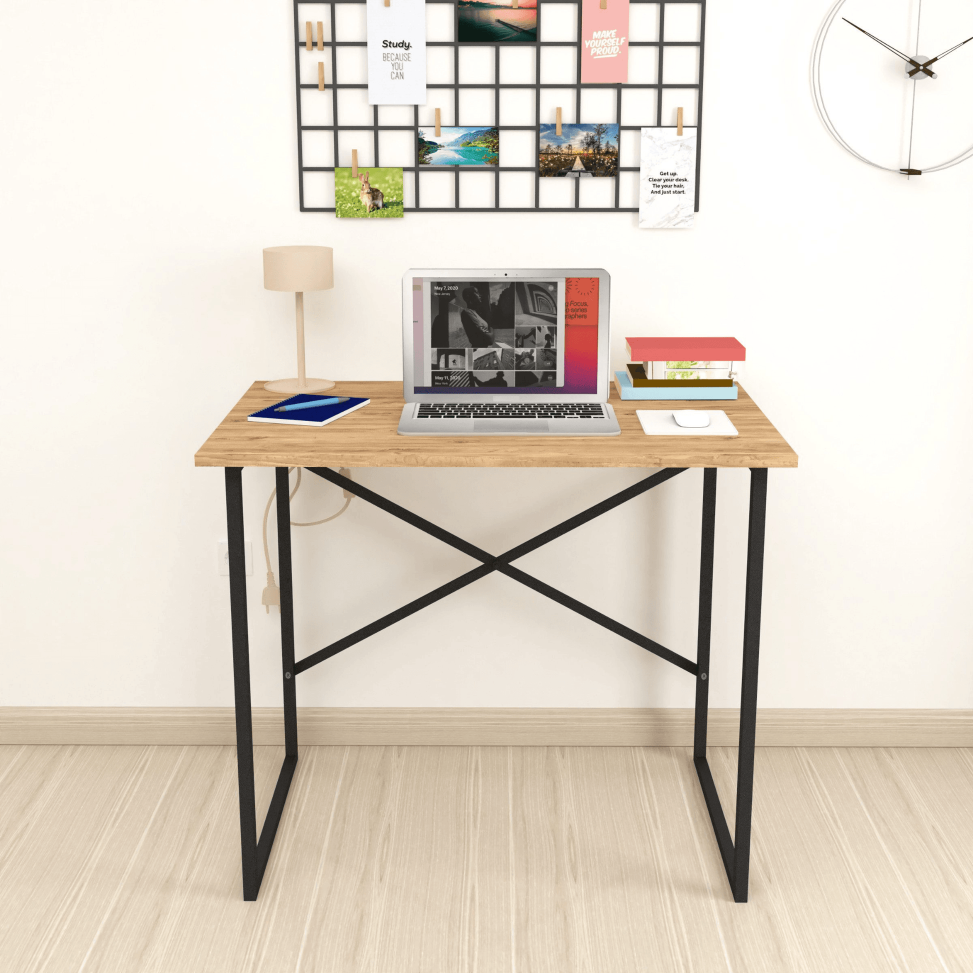 Gowoll Schreibtisch Kleiner Tisch Computertisch 90x60x75 cm Tischplatte Holz Laptoptisch - Ezmann.de