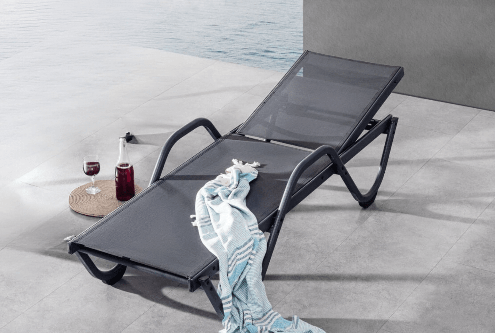 Gowoll Gala mit Armlehne Gartenliege mit Rollen Klappbar Wetterfest - Ezmann.de