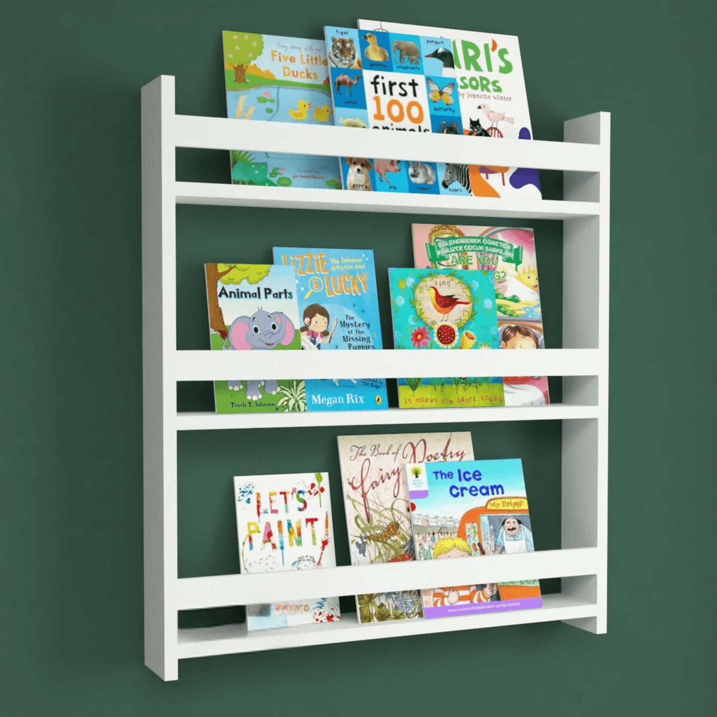 Gowoll Kinderregal Montesorri Bildungs-Kinderbuchregal Organizer Wandregal 79x74 cm Weiß - Ezmann.de