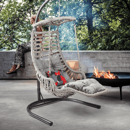 Capri Swing Gartenschaukel Rattan Hängesessel mit Gestell Hängeschaukel Alacati Plus - Ezmann.de