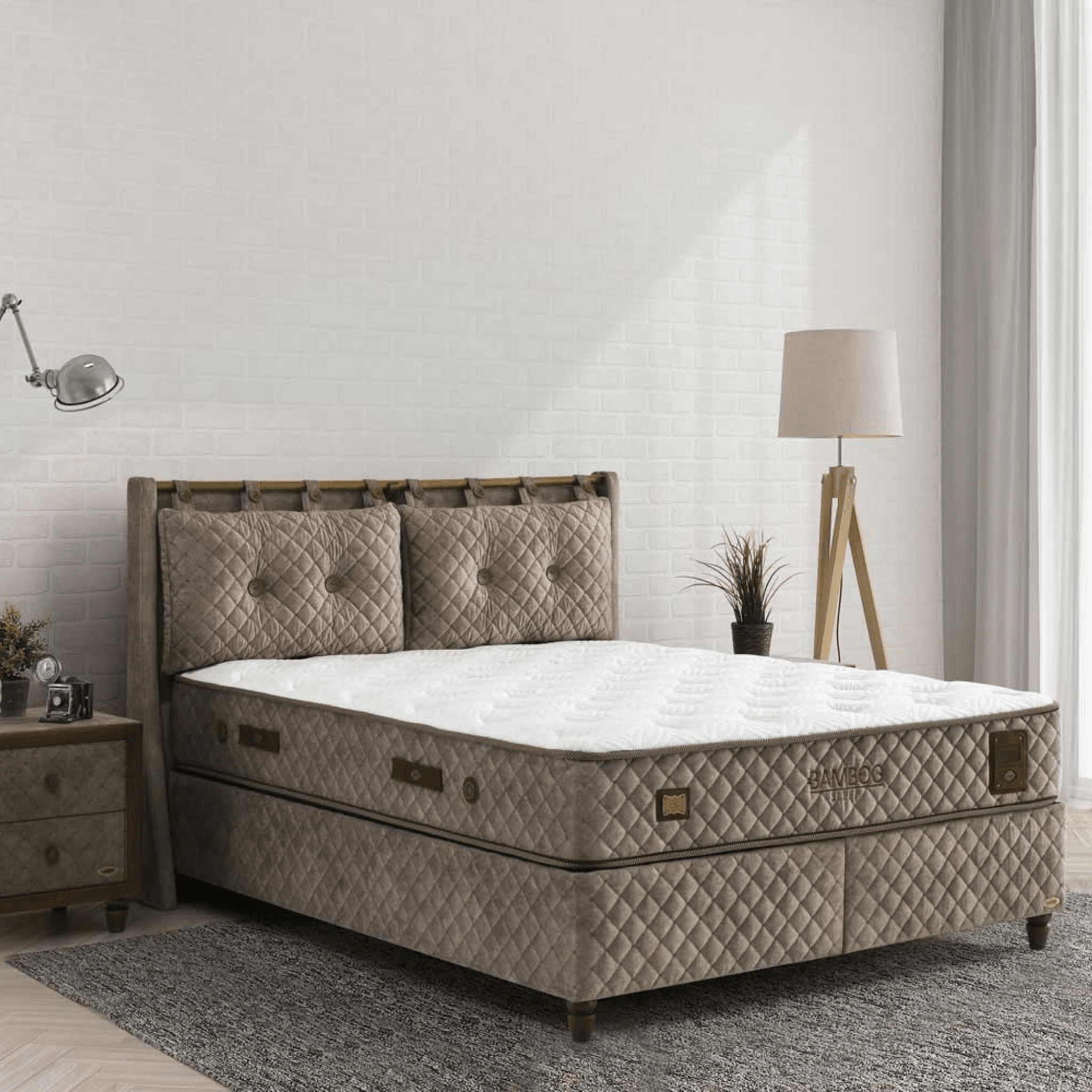 Bambi Bamboo Sleep Boxspringbett Set Schlafzimmer Set mit 7 Schichten Höhe 30 cm Matratze - Ezmann.de