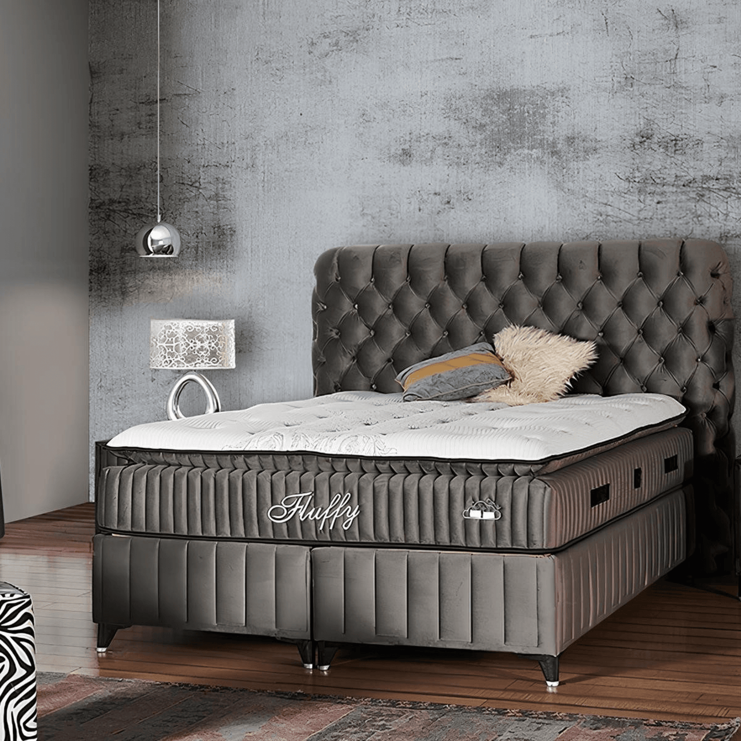 Fluffy Bett Set Boxspringbett mit Matratze mit Topper - Ezmann.de