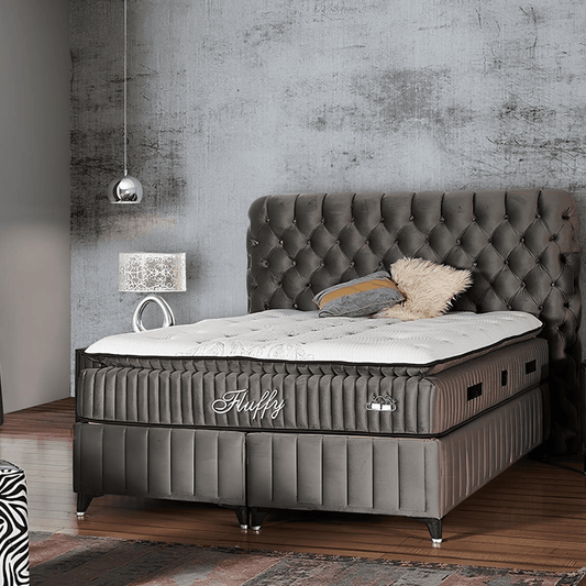 Fluffy Bett Set Boxspringbett mit Matratze mit Topper - Ezmann.de