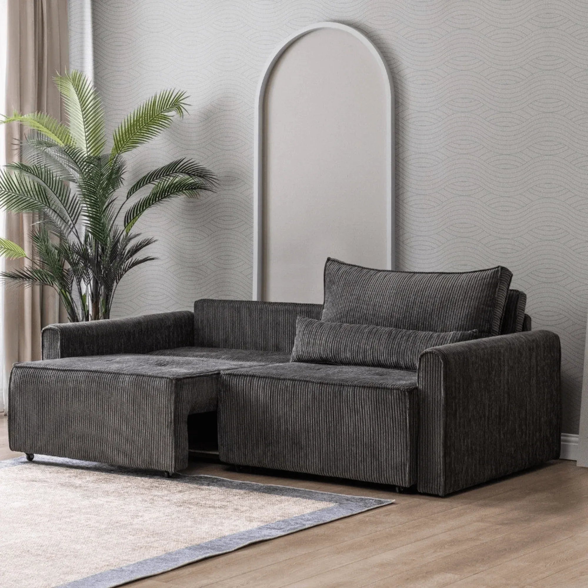 Benissa Schlafsofa 3 Sitzer mit Stauraum & Schlaffunktion | Ecksofa & Heimkino-Sofa, verstellbare Rückenlehne - Ezmann.de