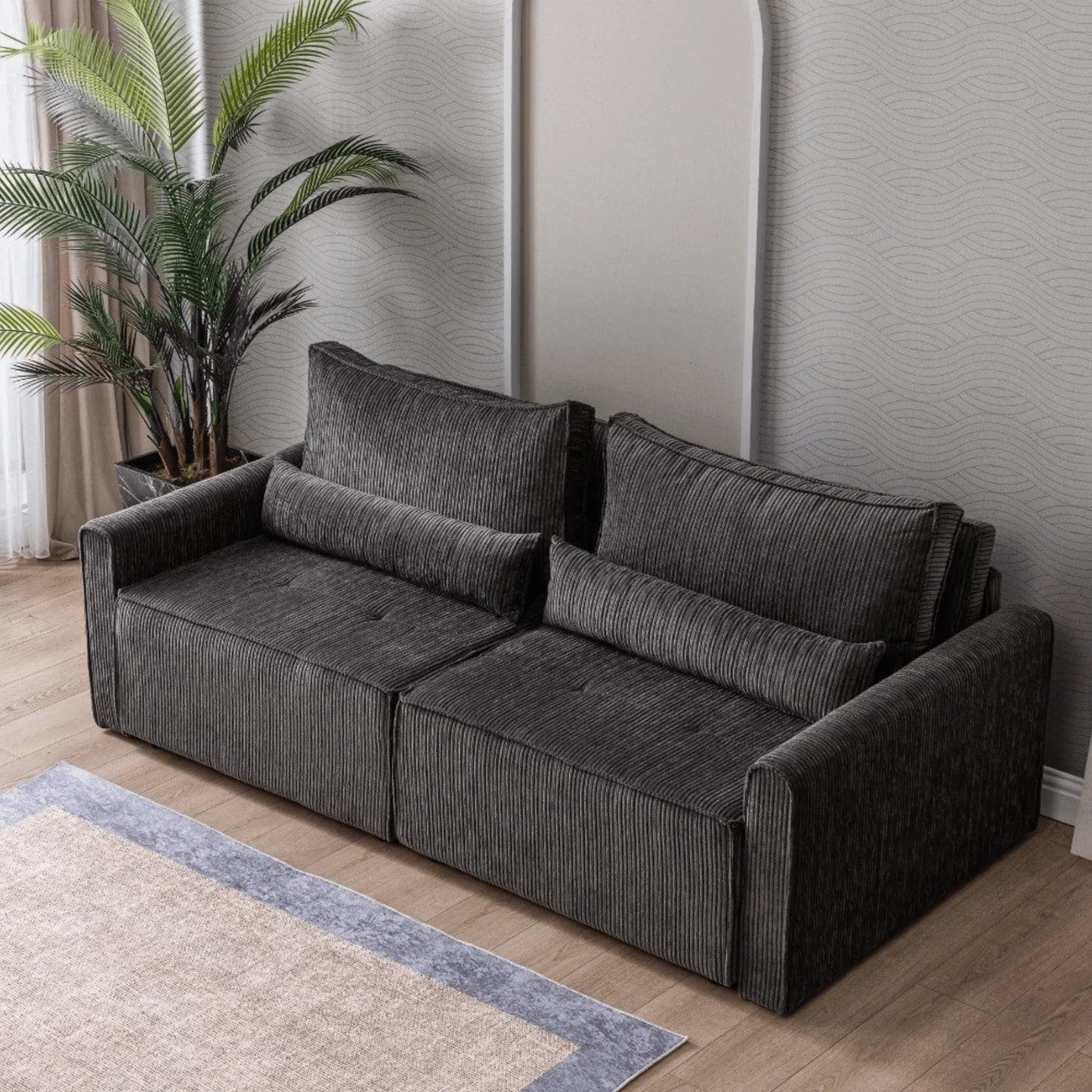 Benissa Schlafsofa 3 Sitzer mit Stauraum & Schlaffunktion | Ecksofa & Heimkino-Sofa, verstellbare Rückenlehne