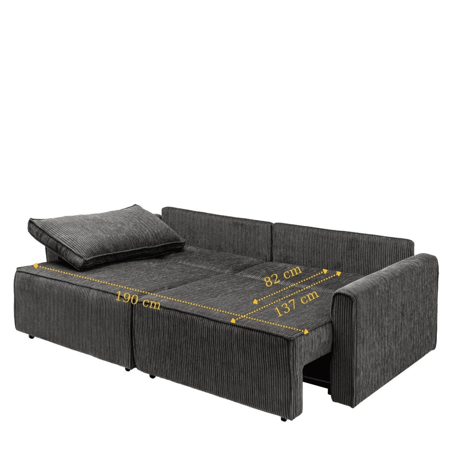 Benissa Schlafsofa 3 Sitzer mit Stauraum & Schlaffunktion | Ecksofa & Heimkino-Sofa, verstellbare Rückenlehne