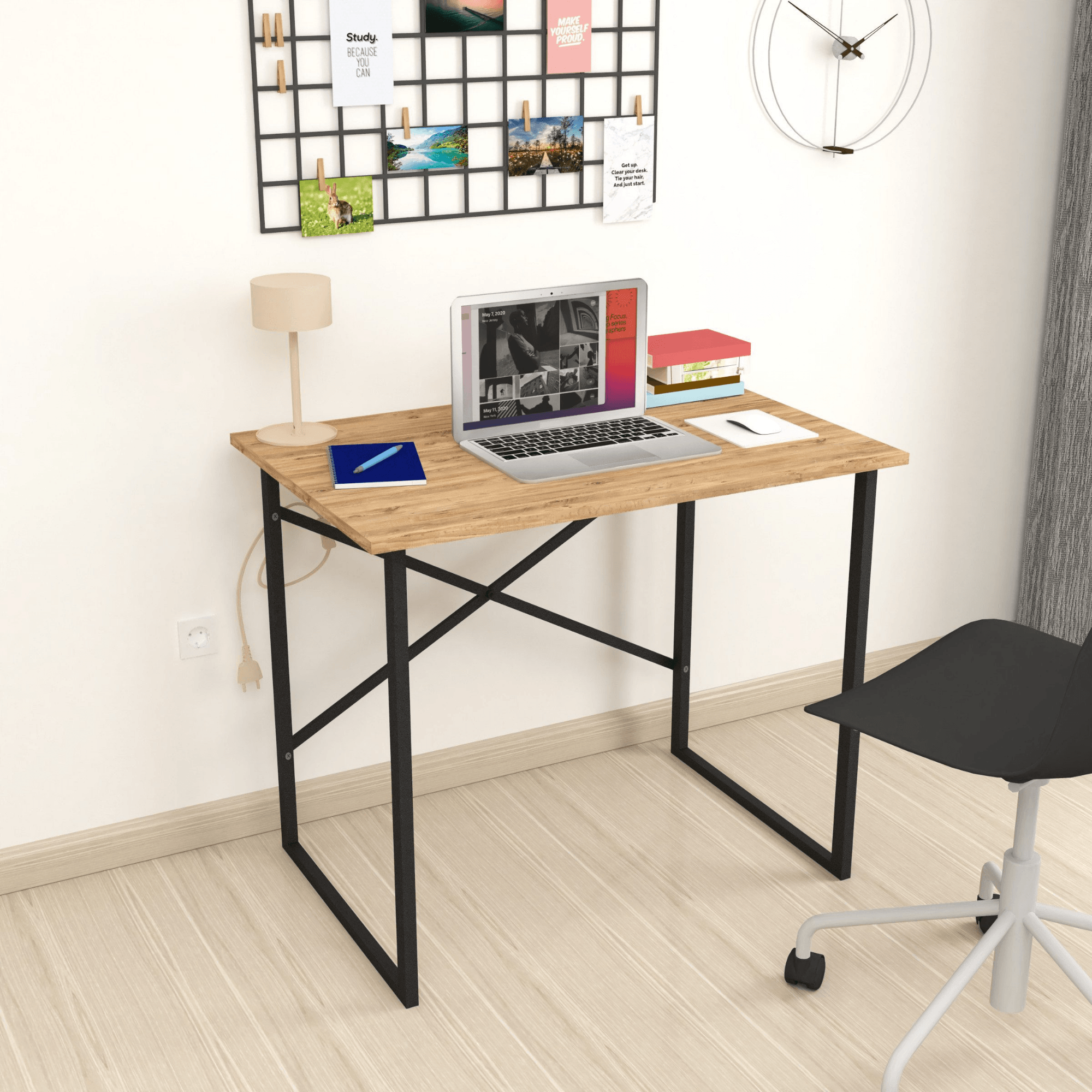 Gowoll Schreibtisch Kleiner Tisch Computertisch 90x60x75 cm Tischplatte Holz Laptoptisch - Ezmann.de