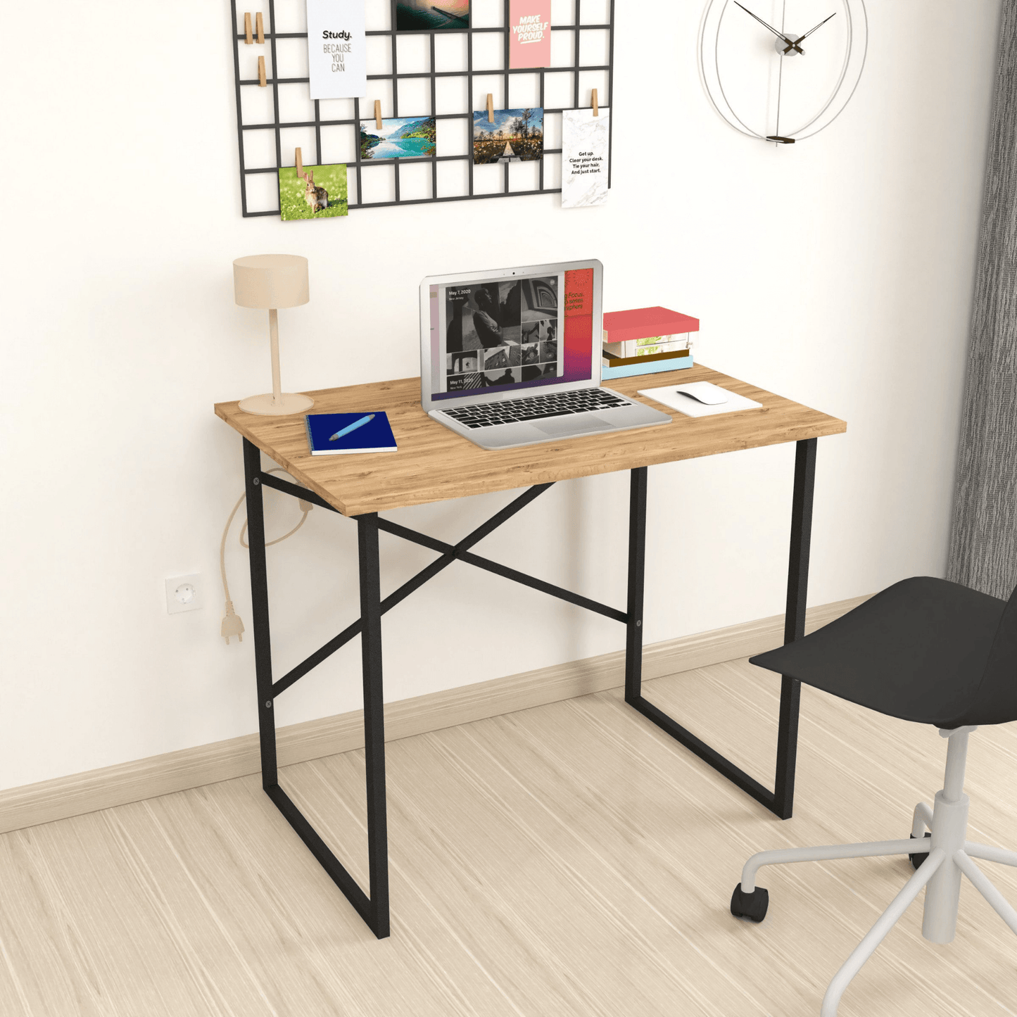 Gowoll Schreibtisch Kleiner Tisch Computertisch 90x60x75 cm Tischplatte Holz Laptoptisch - Ezmann.de