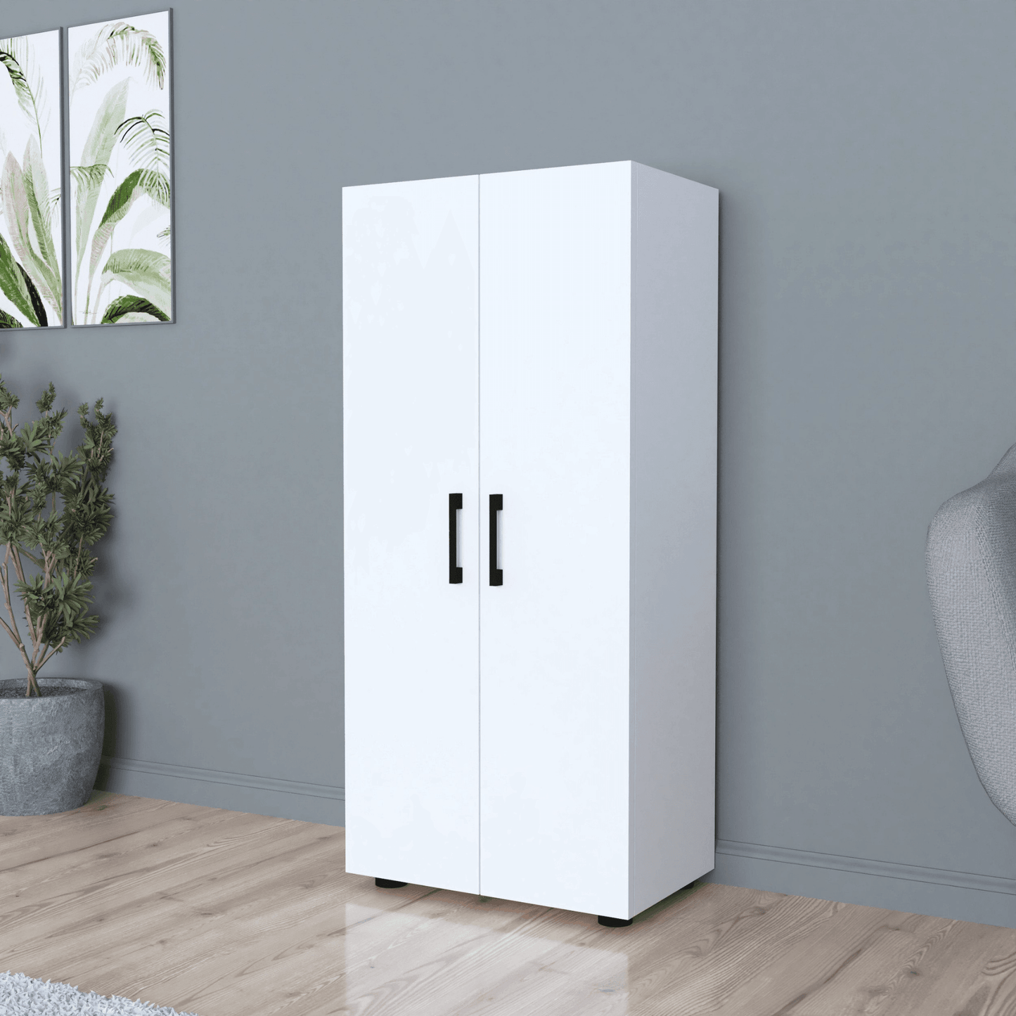 Gowoll Mehrzweckschrank mit 2 Türen 3 Weiß Einlegeboden 108x49x32 cm - Ezmann.de