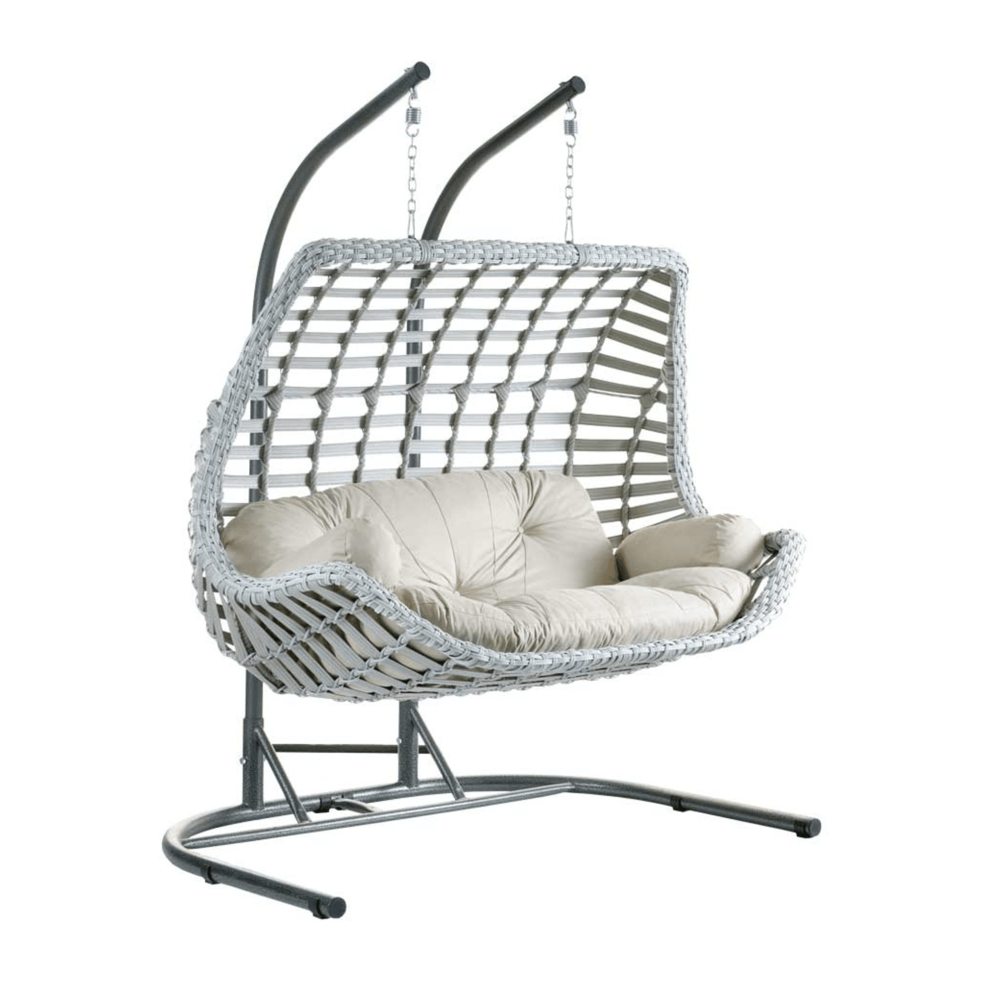 Capri Swing Gartenschaukel Rattan Hängesessel mit Gestell Hängeschaukel Cunda - Ezmann.de