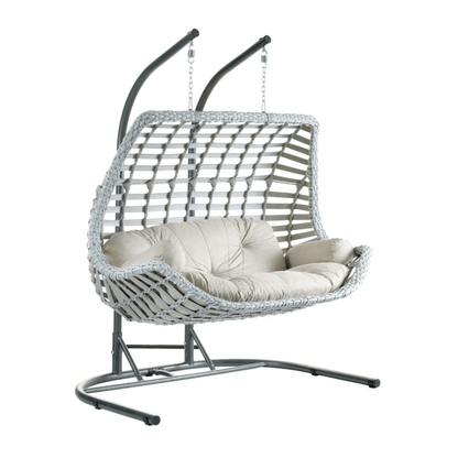 Capri Swing Gartenschaukel Rattan Hängesessel mit Gestell Hängeschaukel Cunda - Ezmann.de