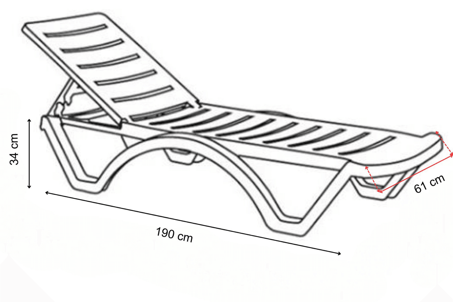 Gowoll Gala mit Armlehne Gartenliege mit Rollen Klappbar Wetterfest - Ezmann.de