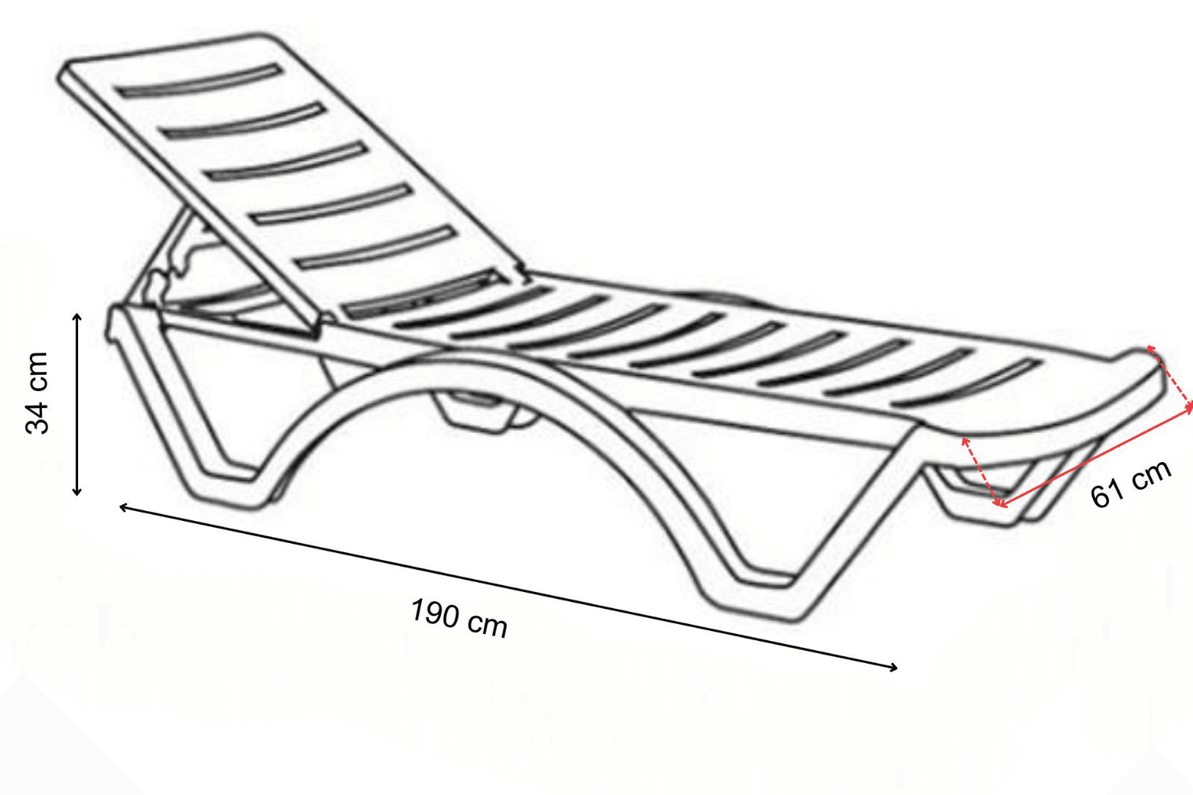 Gowoll Gala mit Armlehne Gartenliege mit Rollen Klappbar Wetterfest - Ezmann.de