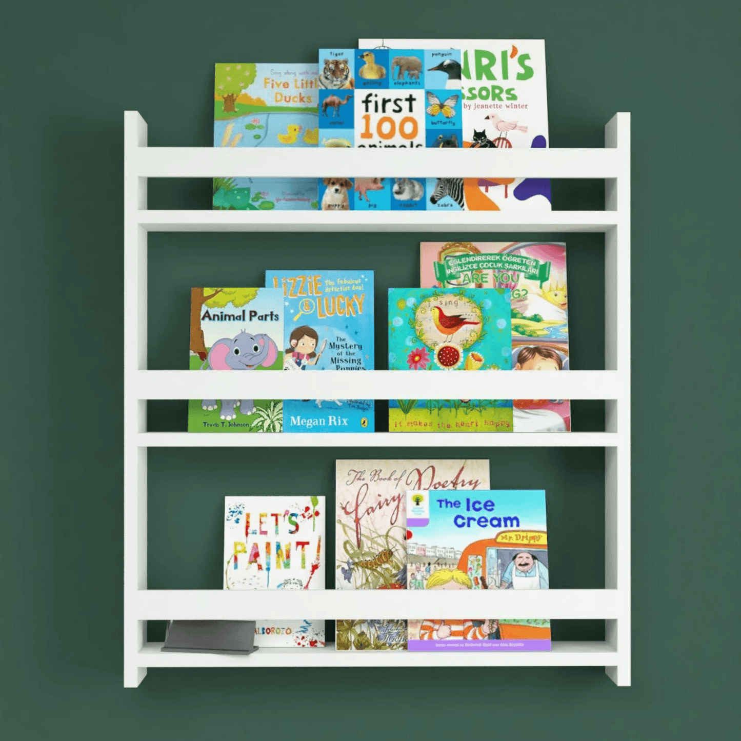 Gowoll Kinderregal Montesorri Bildungs-Kinderbuchregal Organizer Wandregal 79x74 cm Weiß - Ezmann.de
