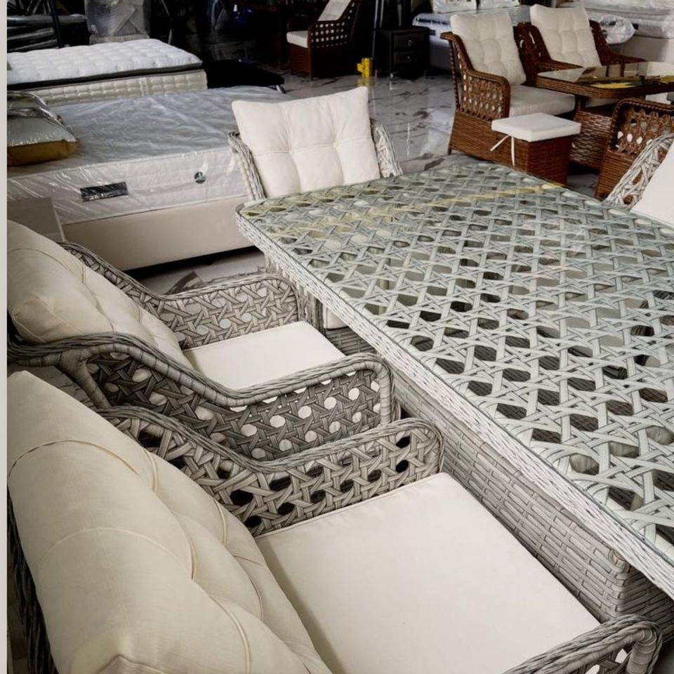 Paffia Gartenmöbel Rattan Balkonmöbel Gartentisch ALUMINIUM - Ezmann.de