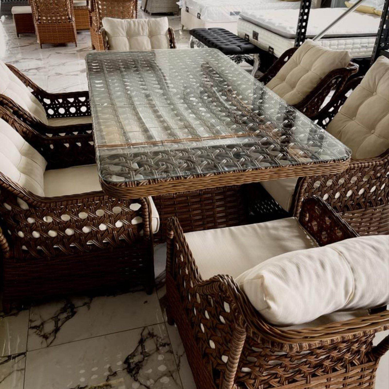 Paffia Gartenmöbel Rattan Balkonmöbel Gartentisch ALUMINIUM - Ezmann.de