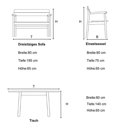 Gowoll Argos Aluminum Tisch Gartenmöbel Set 5 Personen