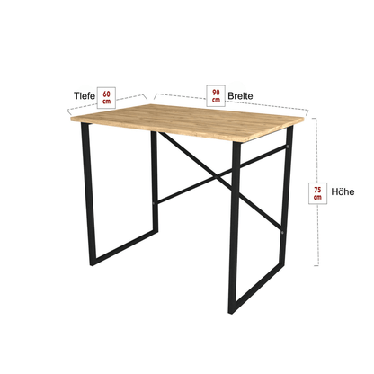 Gowoll Schreibtisch Kleiner Tisch Computertisch 90x60x75 cm Tischplatte Holz Laptoptisch - Ezmann.de