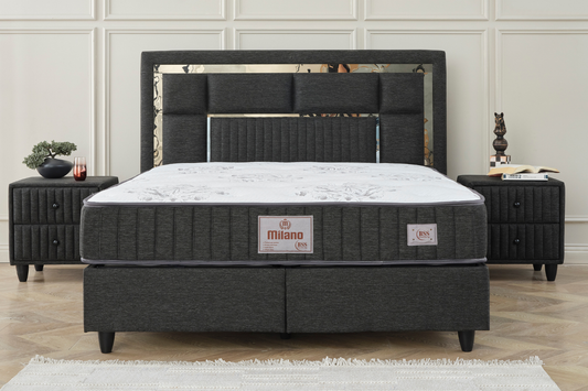 BSS MILANO Boxspringbett Set | Matratze H3 | Box und Kopfteil Gowoll.de