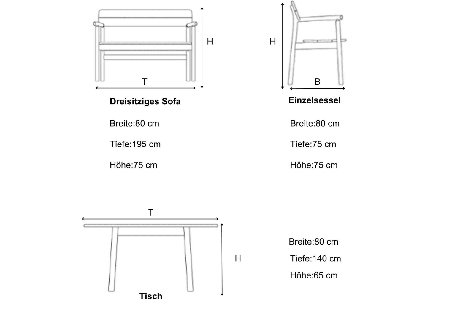 Gowoll Efes Gartenlounge-Set Gartengarnitur Gartenmöbel Set 5 Personen Gartentisch für Outdoor - Ezmann.de
