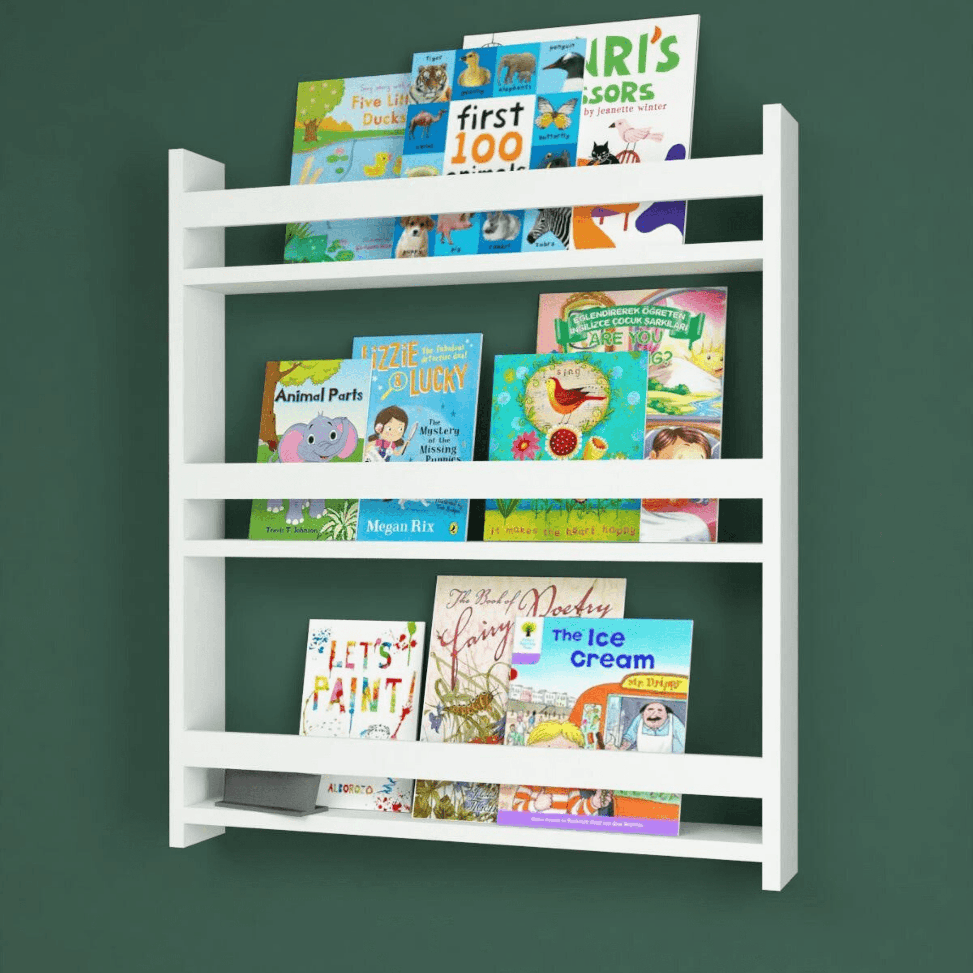 Gowoll Kinderregal Montesorri Bildungs-Kinderbuchregal Organizer Wandregal 79x74 cm Weiß - Ezmann.de